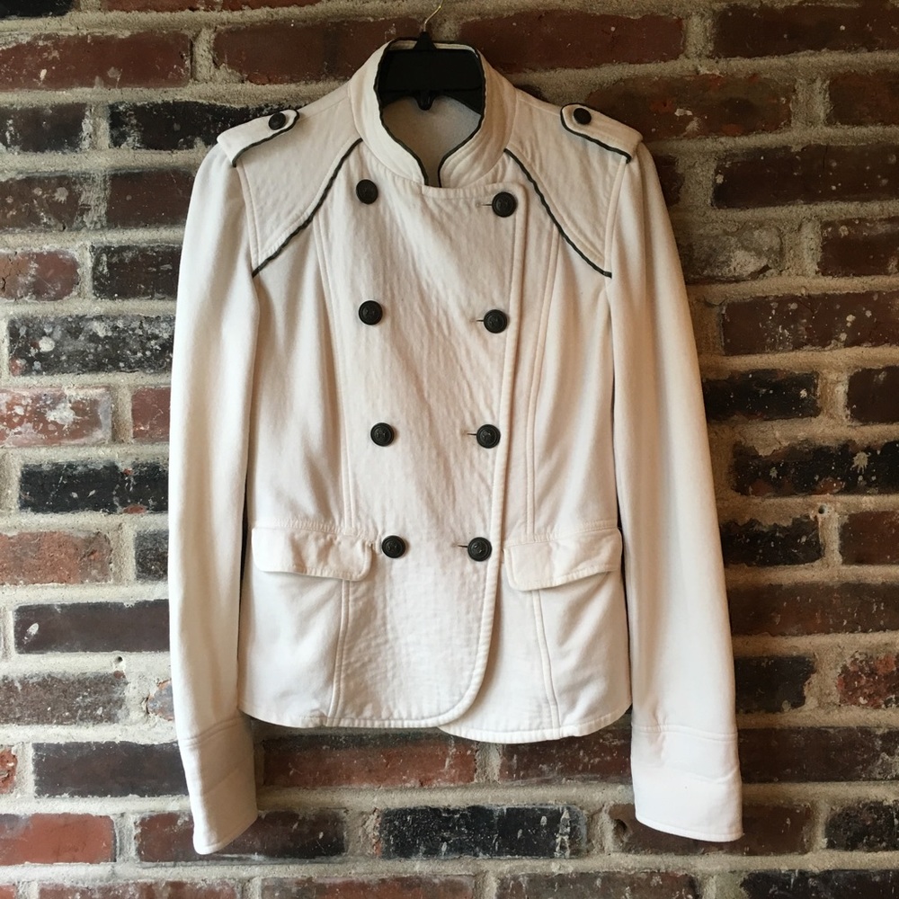 Express - White Cotton Military Jacket